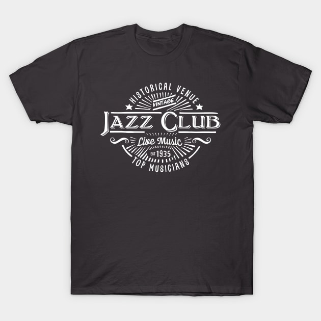 Vintage Jazz Club Style T-Shirt by jazzworldquest